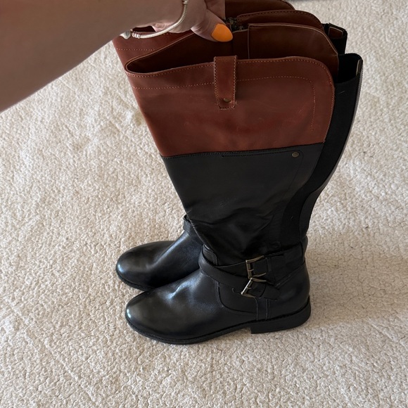 Marc Fisher Black and Tan Winter Boots - Picture 4 of 6